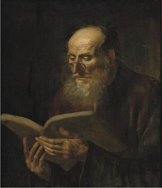 unknow artist Bearded man reading Sweden oil painting art